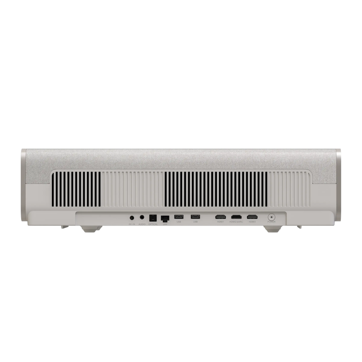 XGIMI 미라 뒷모습: 입력 포트는 HDMI × 2, HDMI (eARC 지원) × 1, USB × 2, DC × 1, LAN × 1을 포함합니다